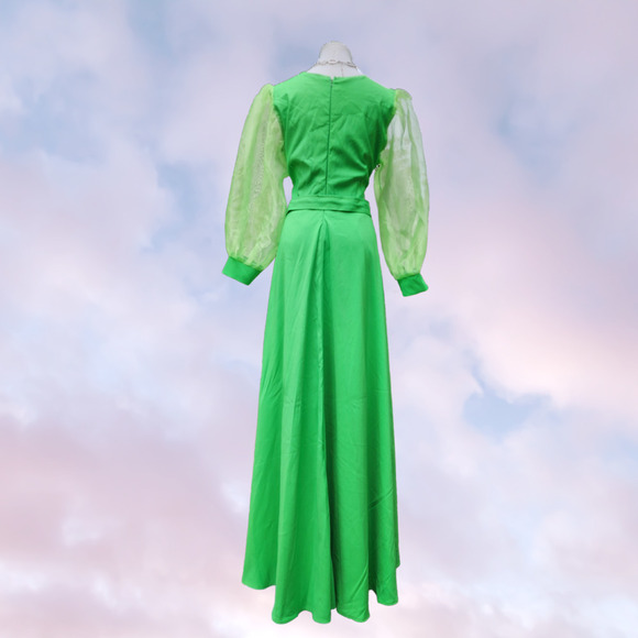Vintage Green Maxi Dress - Picture 4 of 9